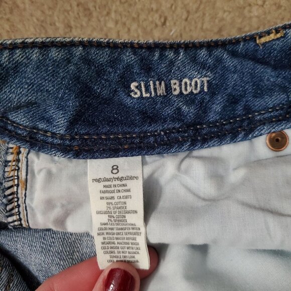 American Eagle Slim Boot Stretch Denim Jeans Size 8 - Picture 3 of 6